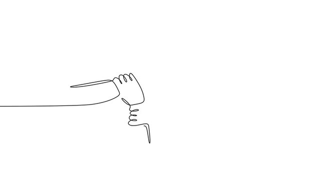 Teamwork Hands Joined Continuous Line Motion Graphic for Business