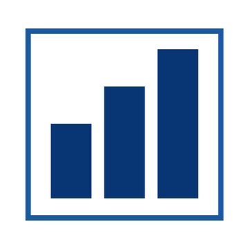 Framed Bar Chart Icon for Business Analytics.eps