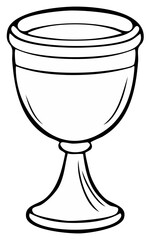 Simple outline illustration of a stemmed chalice filled with liquid