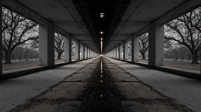 Perfect geometric symmetry disrupted by one unsettling element, surreal minimalist concept, uncanny glitch, psychological tension, sharp focus, architectural precision, odd detail.