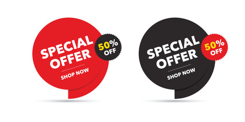 Price Tag & Special Offer Sale Banner Vector 50% OFF. Grab attention instantly with this Price Tag and Special Offer Sale Banner Vector, featuring a bold &ldquo;50% OFF&rdquo; promotion.