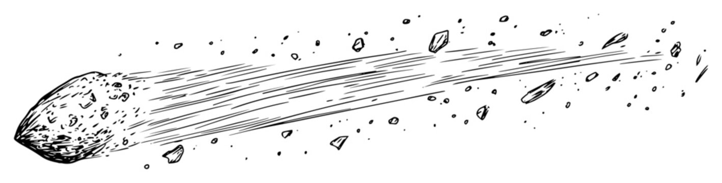 hand drawn meteor sketch illustration