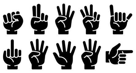 Obraz premium finger counting hand gesture icons
