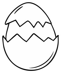 Obraz premium Outline of a cracked Easter egg graphic for holiday designs