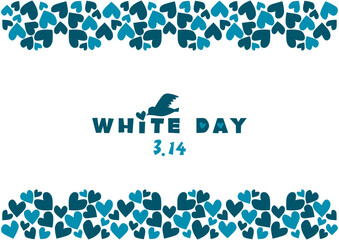 ハートと小鳥のホワイトデーイラスト