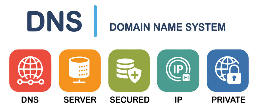 dns server secure network icon vector