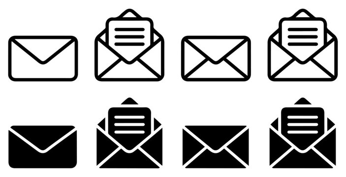 email letter message icon set