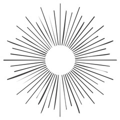 Obraz premium Abstract Sunburst Radiating Lines Energetic Graphic Element