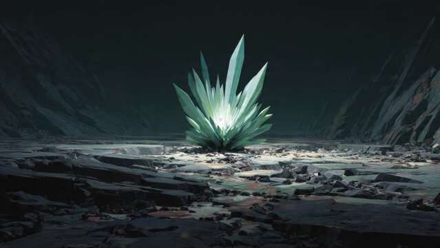 Alien Crystal Formation on Rocky Exoplanet