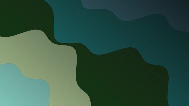 Abstract Green Blue Wavy Shapes Motion.