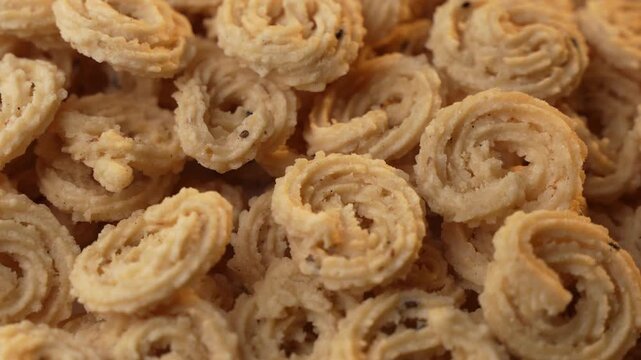 Murukku a south Indian snack on closeup shot.
