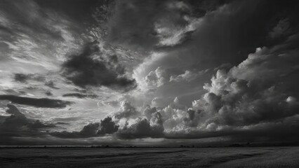 Obraz premium Dramatic storm clouds over vast landscape
