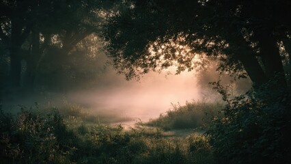Enchanted Forest Clearing at Dawn