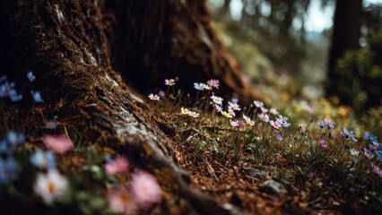 Fototapeta premium Enchanted Forest Flowers