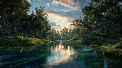 Obraz premium Enchanted Forest River