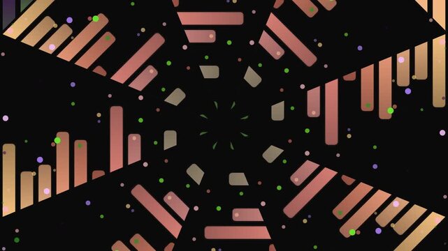 Abstract Geometric Shapes Rotating Around Center.