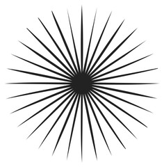 Obraz premium Abstract Geometric Burst Design, Black Radial Lines, Decorative Element