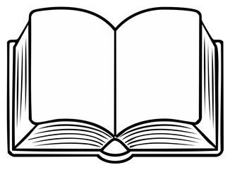 Open Book Outline Simple Classic Design for Education and Knowledge