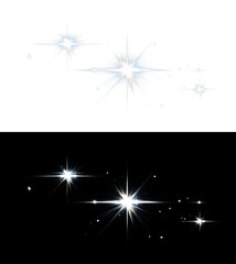 Obraz premium Powerful White Energy Flash With Sparkling Star Flares And Luminous Halo
