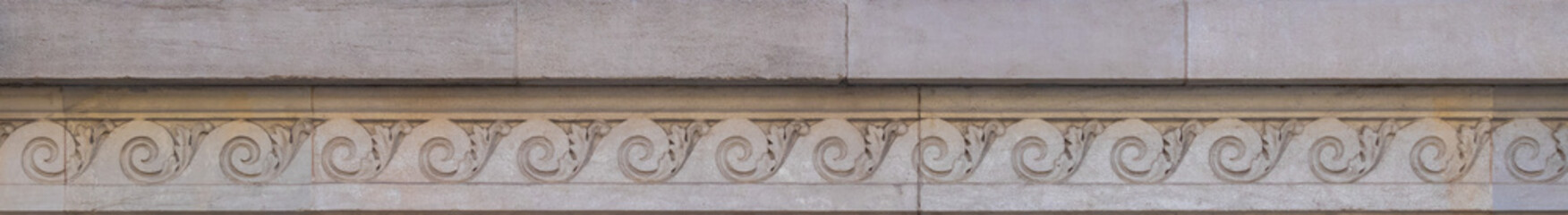 Elements of architectural decorations of buildings, columns and capitals, gypsum moldings, wall textures and patterns. On the streets in Barcelona, public places. © Kozlik_mozlik