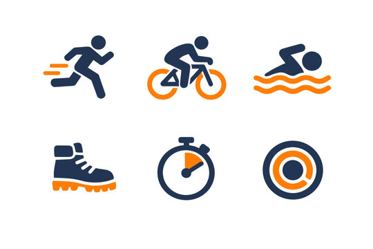 Icon simple figure timer hiking numbers session activity boot vector no image