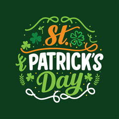 Fototapeta premium St. Patrick's Day Celebration with Shamrocks and Decorative Elements.