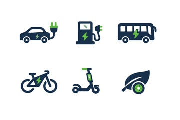 Fototapeta premium Vector background labels icon electric simple scooter image text numbers white plug
