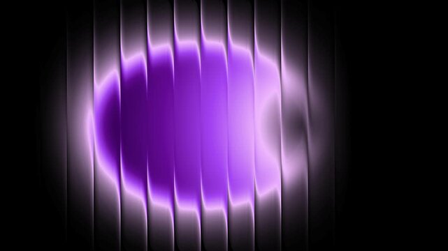 A purple glow emanates from a series of vertical silver lines against a black background.