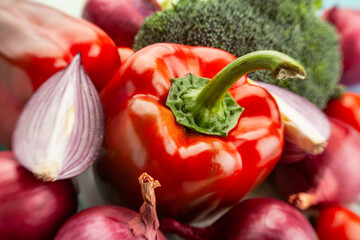 bell pepper vegetable mix closeup