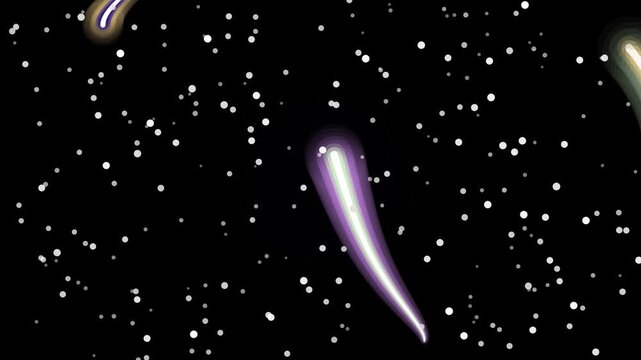 Comet or Asteroid Flying Through Outer Space.