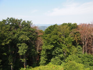 Fototapeta premium View from Japetić peak - 879 m (Žumberak – Samoborsko gorje Nature Park, Samobor, Croatia)