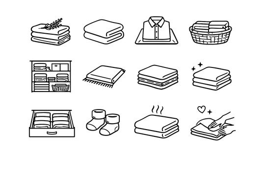 Rug image icon simple board generation folded steam vector shirt stack folding