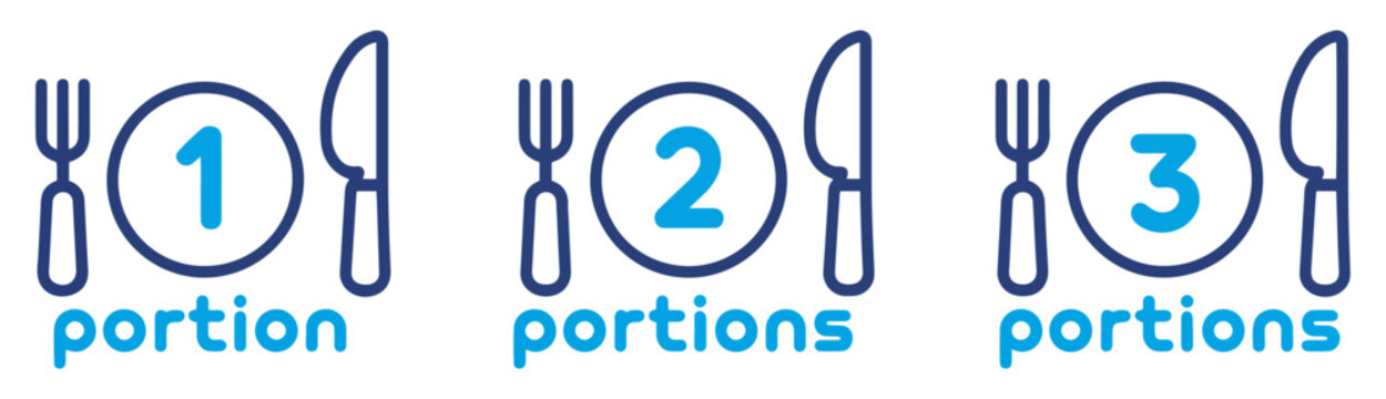 portion size food plate outline icons