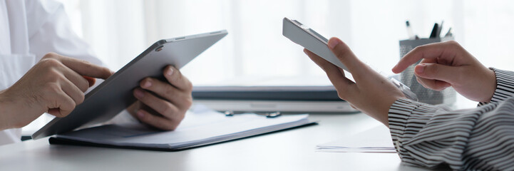 Professional accountant analyzing documents in office for precise valuation