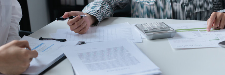 Accountant assessing numbers in office for precise valuation documents