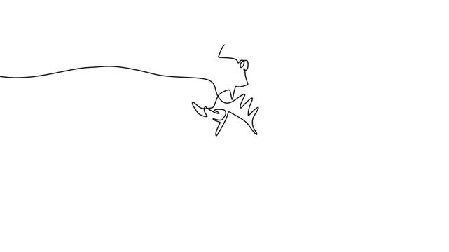 Muslim Man at Prayer Continuous Line Drawing for Spiritual Journey Animation