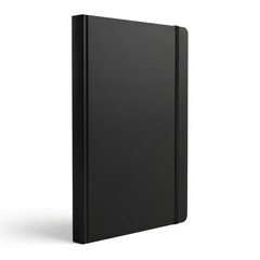 Elegant black spiral-bound notebook standing upright on a surface