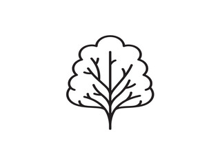 Obraz premium Artistic trees 2D vector line art for elegant and sophisticated projects