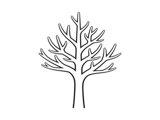 Obraz premium Urban trees 2D vector line art for modern city and park landscape designs