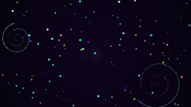 Starry Night Sky with Circles and Stars.