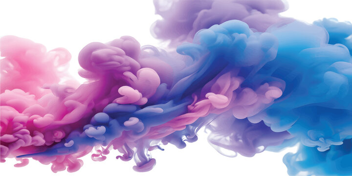 A colorful background featuring a splash of smoke and rainbow isolated on a white backdrop.
