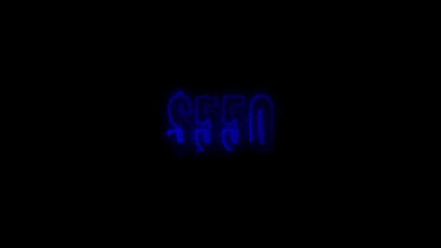 Blue Business dollar's fall down animation. Money loss. Financial crisis, market fall.550  dollar decrease icon animation.