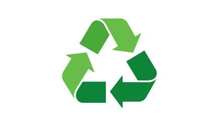 Obraz premium Green recycling symbol made arrows.