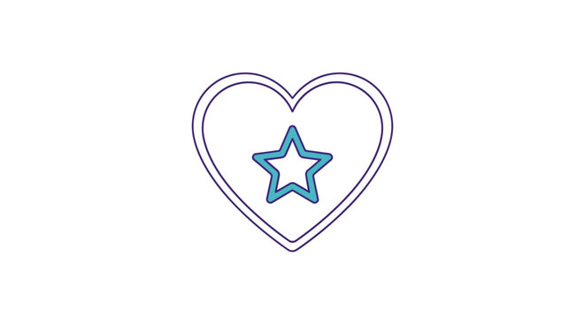 Heart with star symbol icon.