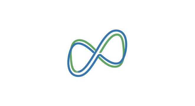 Infinity Symbol Blue Green Gradient Loop.