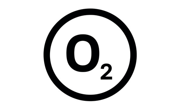 The chemical symbol for oxygen, o2, in a circle