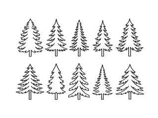 Obraz premium Classic forest pack featuring outlined trees