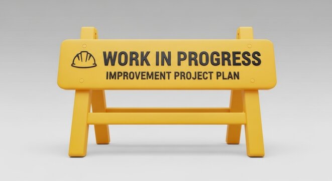 Construction sign indicates work is in progress on an improvement project in a public area
