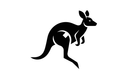 Fototapeta premium Black silhouette of a kangaroo
