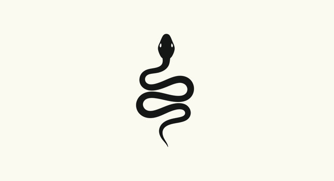 Black snake silhouette against white background